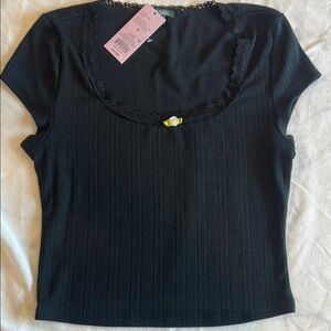 Wild Fable Black Ribbed T-Shirt